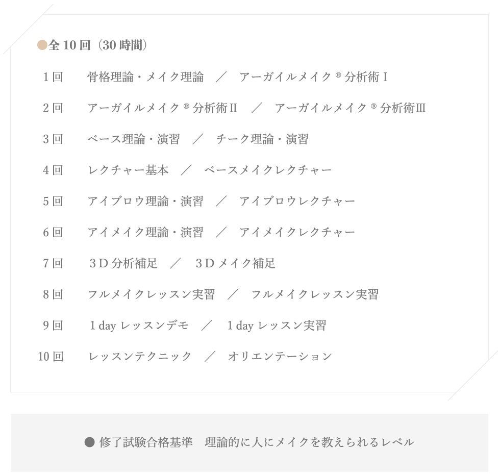 アーガイルメイク ® インストラクター養成講座/経験者向け